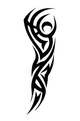 Arm sleeve tattoo vector illustration on a white background.