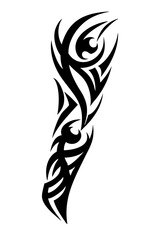 Arm sleeve tattoo vector illustration on a white background.