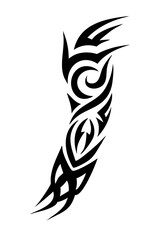 Fototapeta premium Arm sleeve tattoo vector illustration on a white background.