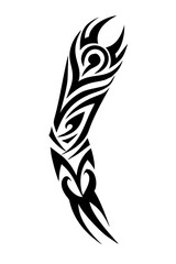 Arm sleeve tattoo vector illustration on a white background.