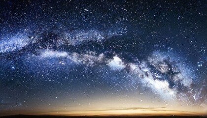 Naklejka premium panorama stars in space dust in the universe and milky way galaxy
