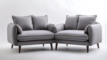 Fototapeta premium A gray couch with two pillows on it