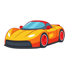 Fototapeta premium Yellow supercar on transparent png background