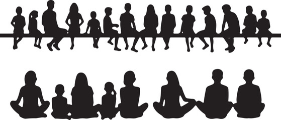 Silhouetted Children in Unity vector design