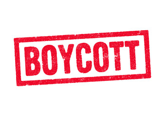 Vector illustration of the Boycott in red ink stamp