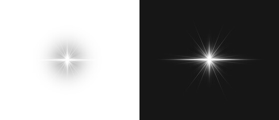 PNG Flash light on black background. Glow Star light sparkle. Vector glow sparkle effect. Abstract...