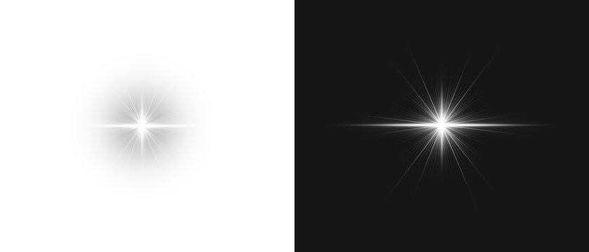 PNG Flash light on black background. Glow Star light sparkle. Vector glow sparkle effect. Abstract lens flare. Flashing lights. Transparent PNG. Stock royalty free
