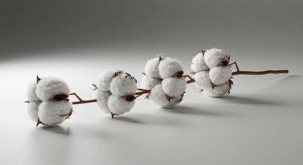 Soft cotton bolls cascade gracefully.