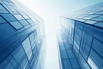 Stunning abstract blue building background with vivid colors and modern architectural design elements