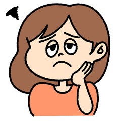 困った様子の女の子のイラスト