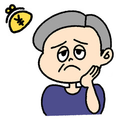 お金が減って困ったシニアの男性