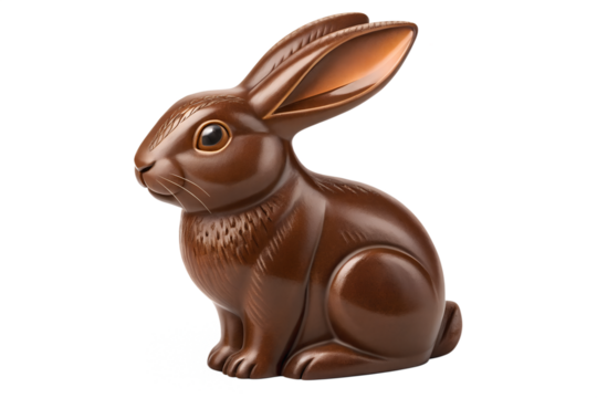 chocolate bunny isolated on transparent background