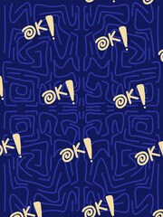 seamless pattern with a set of colorful abstract navy background OK!