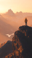 Fototapeta premium Reaching New Heights: Symbolizing Growth and Aspiration in the Dawn of a New Era