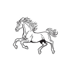 Horse Running Vector Animal Illustration Silhouette