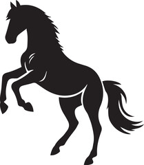 Horse Standing on Two Legs Vector Animal Illustration Silhouette