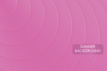 Pink Summer Background with Abstract Geometric Circle Design