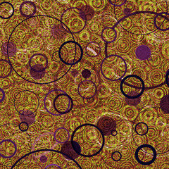 Fond Motif abstrait Vert avec Cercles Concentriques - Illustration digitale - Style Peinture Moderne Couleur de l'Année 2025 Mocha Mousse 