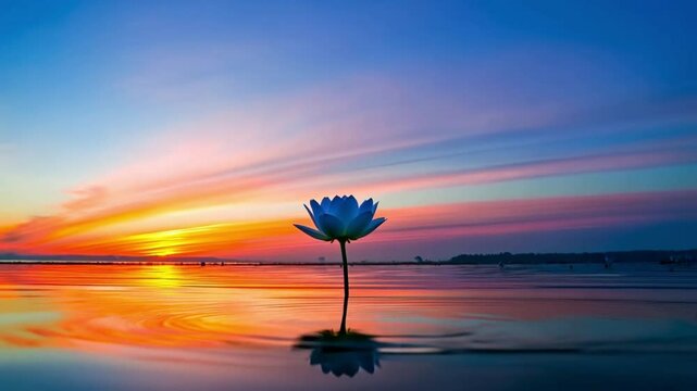 Blue Lotus sunset on the sea