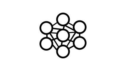 Deep Learning symbol, black isolated silhouette