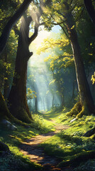 Enchanted Forest Pathway: A Serene Escape into Nature's Tranquility