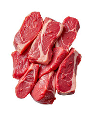 sacrificial meat pieces isolated