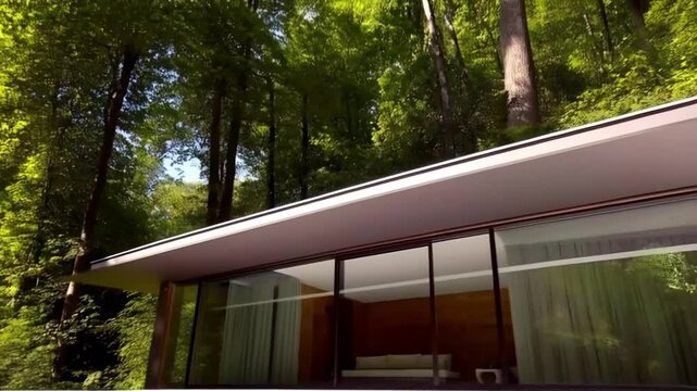 A house in the forest with pool