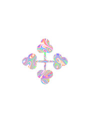 A vibrant holographic stars overlay featuring a dreamy, futuristic aesthetic. Perfect for adding a magical touch to digital designs, social media graphics, poster, and creative projects.