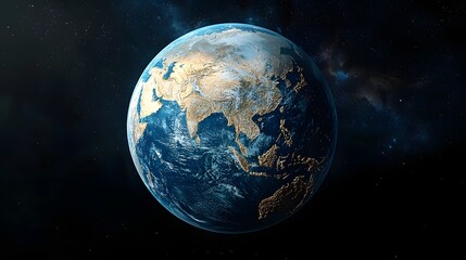 Obraz premium Detailed digital globe focused on Asia and the Middle East