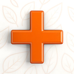 Fototapeta premium Vibrant Orange Plus Sign on Abstract Background