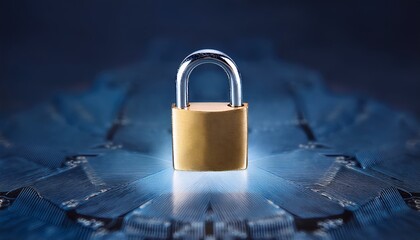 Fototapeta premium Locked padlock symbolizing protection and cyber security