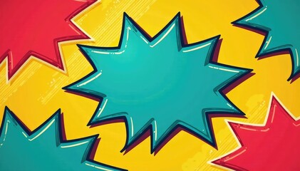 Seamless retro comic speech bubble pattern, vibrant colors, bright, design, print