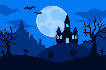 halloween background with castle