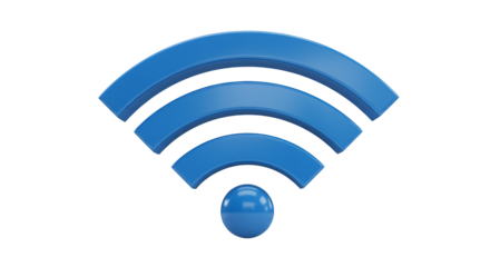 Blue wifi symbol for wireless internet network connection