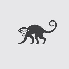 Minimalist monkey logo, animal emblem