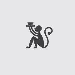 Minimalist monkey logo for cafe or restaurant