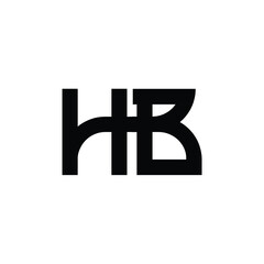 HB monogram logo design letter text name symbol monochrome logotype alphabet character simple logo