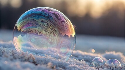 
"Bubble Prism Aesthetic" – A dreamy soap-bubble effect with swirling rainbow reflections.