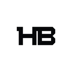 Fototapeta premium HB monogram logo design letter text name symbol monochrome logotype alphabet character simple logo