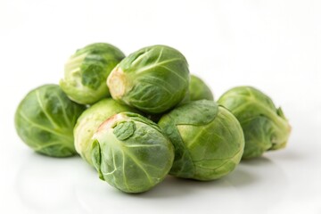Fototapeta premium brussels sprouts isolated on white background
