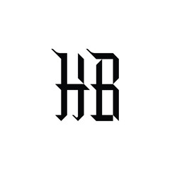 HB monogram logo design letter text name symbol monochrome logotype alphabet character simple logo