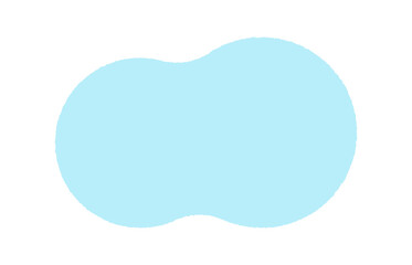 手描きのシンプルでおしゃれな 水色の抽象的な形 - 背景やフレームなどの装飾素材 Blob