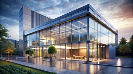 Fototapeta premium Modern Building Facade PSD Mockup: Clean Architectural Design Template for Branding & Presentation