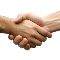 Handshake between diverse individuals symbolizing partnership and agreement in a professional setting, Transparent background a handshake transparent