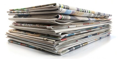 Realistic Stack of Newspapers and Magazines Mockup - Free Download