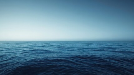 Obraz premium Artistic minimalist ocean backdrop with smooth gradients of deep blues and soft warm tones