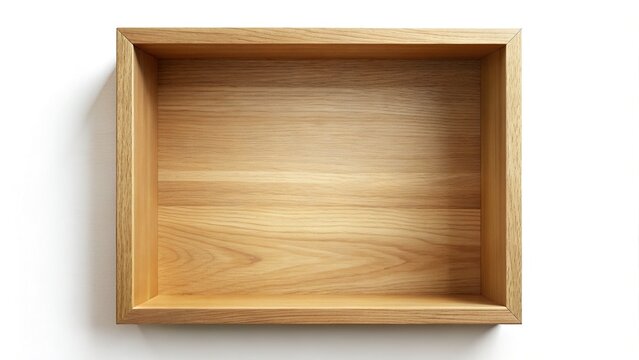 Shadow Box Mockup:  Empty Wooden Display Case for Crafts, Jewelry, or Memorabilia