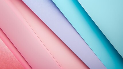 Fototapeta premium Gradient Paper Layers: Pink to Blue Color Spectrum with Diagonal Pattern