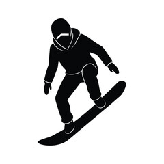 Fototapeta premium Snowboarder Silhouette Vector Graphic.