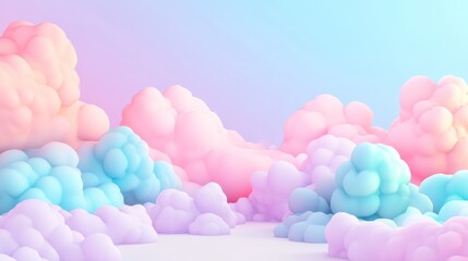 Pastel Cloudscape Abstract Art